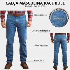 Calça Masculina Race Bull 100% Delavê Bordado Exclusivo Ref:015DV