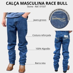 Calça Masculina Race Bull 100% Stone Bordado Exclusivo Ref:015ST