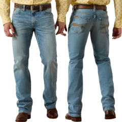 Calça Masculina Ariat Jeans Azul Claro M4 Relaxed Bootcut Kayne - REF10072948