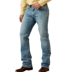 Calça Masculina Ariat Jeans Azul Claro M4 Relaxed Bootcut Kayne - REF10072948