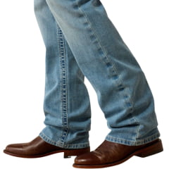 Calça Masculina Ariat Jeans Azul Claro M4 Relaxed Bootcut Kayne - REF10072948
