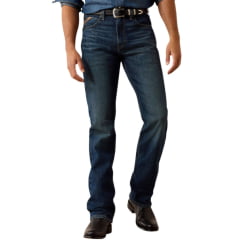 Calça Masculina Ariat Jeans Azul Escuro M7 Slim Ray Classic Rise Stretch 2X More Durable Ref: 10073015