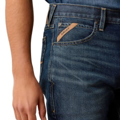Calça Masculina Ariat Jeans Azul Escuro M7 Slim Ray Classic Rise Stretch 2X More Durable Ref: 10073015