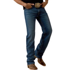 Calça Masculina Ariat Jeans Azul M4 Relaxed Boot Cut Heath Stretch Ref: 10074800