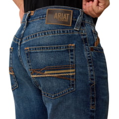 Calça Masculina Ariat Jeans Azul M4 Relaxed Boot Cut Heath Stretch Ref: 10074800