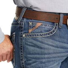 Calça Masculina Ariat Jeans Azul Médio M2 Tradicional Relaxed Bootcut Cassidy Ref: 10036071