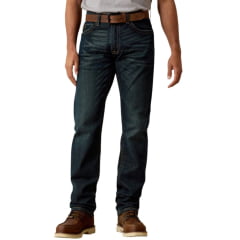 Calça Masculina Ariat Cinch Escuro Work Rebar M4 Relaxed Straight Cobalt Durastretch Ref: 10027736