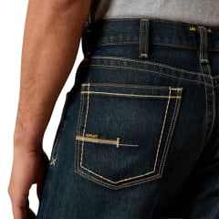 Calça Masculina Ariat Cinch Escuro Work Rebar M4 Relaxed Straight Cobalt Durastretch Ref: 10027736