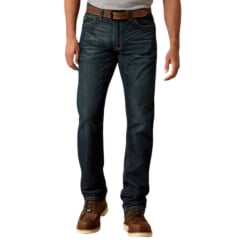 Calça Masculina Ariat Cinch Escuro Work Rebar M4 Relaxed Straight Cobalt Durastretch Ref: 10027736