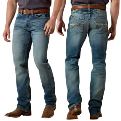 Calça Masculina Ariat Jeans M4 Relaxed Straight Leg Dakota Stretch Ref: 10032086 Calça Masculina Ariat Jeans M4 Relaxed Straight Leg Dakota Stretch Ref: 10032086