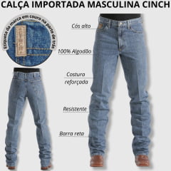 Calça Masculina Cinch Jeans Azul Claro Bronze Label Slim Original Rise - Ref. MB90532001 Fab. México