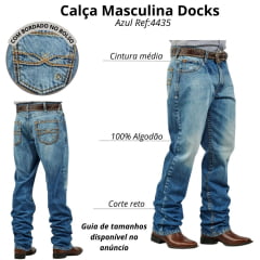 Calça Masculina Dock's Jeans Relaxed Xtreme White Bordada No Bolso Ref 4435