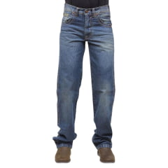 Calça Masculina Dock's Jeans Azul Relaxed DW08 Xtreme Slim Bordado No Bolso REF: 04099-005
