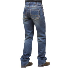 Calça Masculina Dock's Jeans Azul Relaxed DW08 Xtreme Slim Bordado No Bolso REF: 04099-005