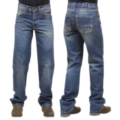 Calça Masculina Dock's Jeans Azul Relaxed DW08 Xtreme Slim Bordado No Bolso REF: 04099-005