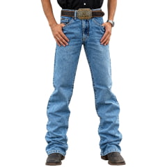 Calça Masculina Dock's Azul Relaxed DW20 Bordado Branco E Dourado Ref:104259