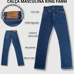 Calça Masculina Jeans Country Original Fit Level 01 Azul King Farm Ref.0955