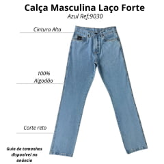 Calça Masculina Jeans Laço Forte 100% Algodão Clear Ref:9030