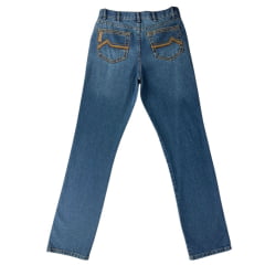 Calça Masculina Jeans Laço Forte 100% Bordado Marrom Ref:8045