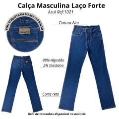 Calça Masculina Jeans Laço Forte Elastano Destroy Escuro Ref:1021