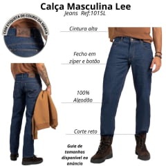 Calça Masculina Lee Jeans Chicago Regular Fit Arena Robusta Ref:1015L