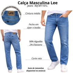 Calça Masculina Lee Chicago Stretch Regular Of Ref:M1101L