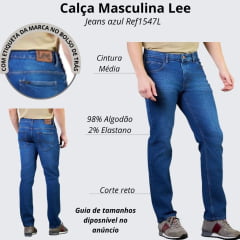 Calça Masculina Jeans Lee Strech New Soft Up Tank Ref:1547L