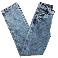 Calça Masculina Os Boiadeiros Tradicional 100% Algodão Jeans Claro Marmorizado Bolso Bordado Ref:336