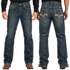 Calça Masculina Os Boiadeiros Tradicional 100% Algodão Lavagem Dirty Bordado Nos Bolsos Ref:337