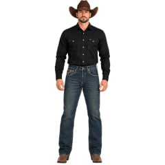 Calça Masculina Os Boiadeiros Tradicional 100% Algodão Lavagem Dirty Bordado Nos Bolsos Ref:337