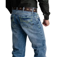 Calça Masculina Jeans Texas Farm Hard 100% Stone Verde Neon Ref:PDM026