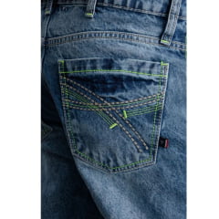 Calça Masculina Jeans Texas Farm Hard 100% Stone Verde Neon Ref:PDM026