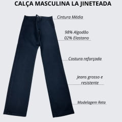 Calça Masculina La Jineteada Com Elastano Bolso Faca – Reta – Azul Marinho Ref.600-10620