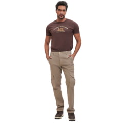 Calça Masculina Lee Cargo de Sarja Peletizada Caqui REF: 2506L