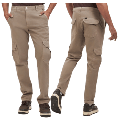 Calça Masculina Lee Cargo de Sarja Peletizada Caqui REF: 2506L