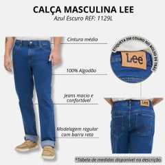 Calça Masculina Lee Jeans Azul Chicago Moove Stretch Regular Fit Reta Ref.1129L