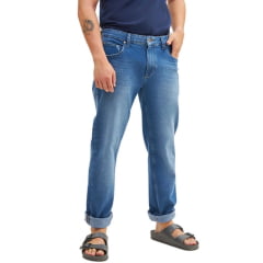 Calça Masculina Lee Jeans Azul Médio 1015 Com Stretch New Soft Up Tank Classic Fit Ref.1541L