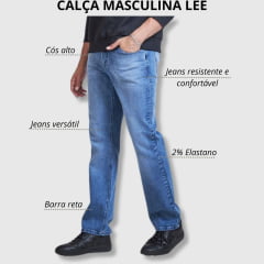 Calça Masculina Lee Jeans Delavê Chicago Strech Regular Fit Leminsk Tank - Ref.1127L