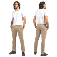 Calça Masculina Lee Sarja Caqui Soft Slim Chino Stretch Ref.2206L