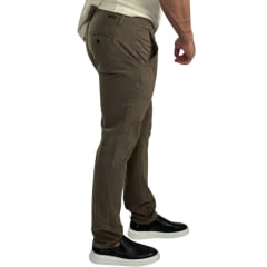 Calça Masculina Lee Slim Chino New Strech Verde Militar Soft Ref:2212L