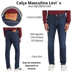 Calça Masculina Levi's 512 Slim Taper Jeans Escuro Ref:288331283