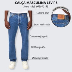 Calça Masculina Levi's Jeans Azul 501 - Ref. 005010193
