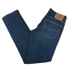 Calça Masculina Levi's Jeans Azul Escuro 514 Straight Com Stretch - Ref. LB5140057