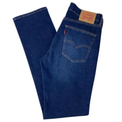 Calça Masculina Levi's Jeans Azul Escuro 514 Straight Stretch Ref: 5140056