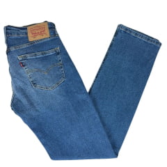 Calça Masculina Levi's Jeans Azul Médio 514 Straight Com Strech Ref: LB 5140060