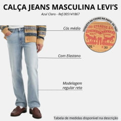 Calça Masculina Levi's Jeans Delavê 514 Straight Com Stretch Ref: 005141867