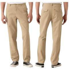 Calça Masculina Levi's XX Chino Authentic Relaxed 100% Cotton Bege Escuro Ref: A57530064 Calça Masculina Levi's XX Chino Authentic Relaxed 100% Cotton Bege Escuro Ref: A57530064