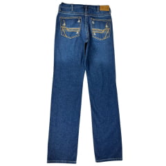 Calça Masculina Ox Horns Jeans Azul Ox5 Reta Com Bordado No Bolso Ref: 2711