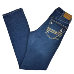 Calça Masculina Ox Horns Jeans Azul Ox5 Reta Com Bordado No Bolso Ref: 2711