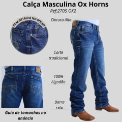 Calça Masculina Ox Horns Jeans Médio 100% Algodão Ref:2705-OX2